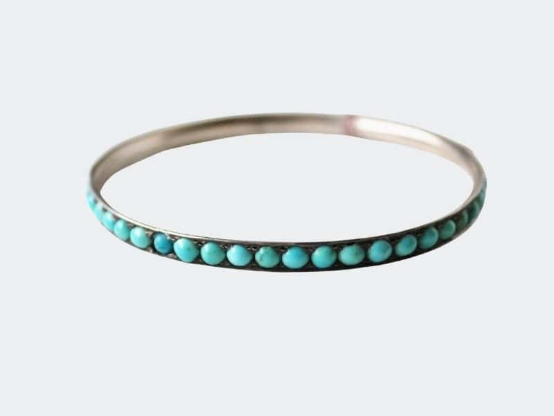 Sterling silver and turquoise bangle bracelet