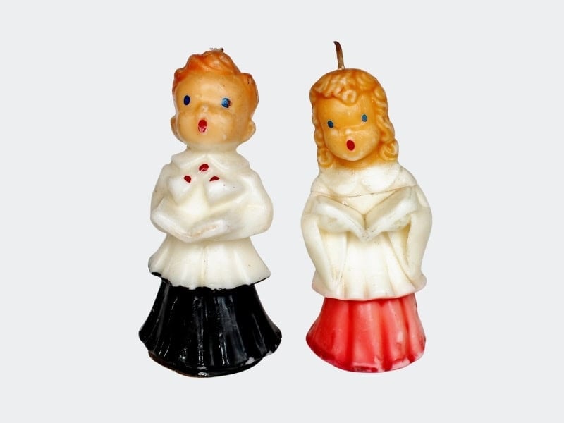 2 gurley candles: a choir boy and choir girl