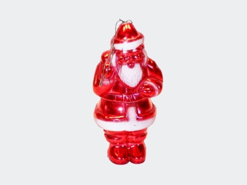 vintage red plastic santa ornament