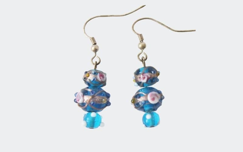 Blue beaded earrings