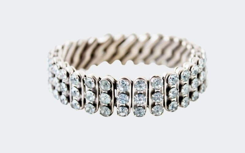 light blue rhinestone stretch bracelet