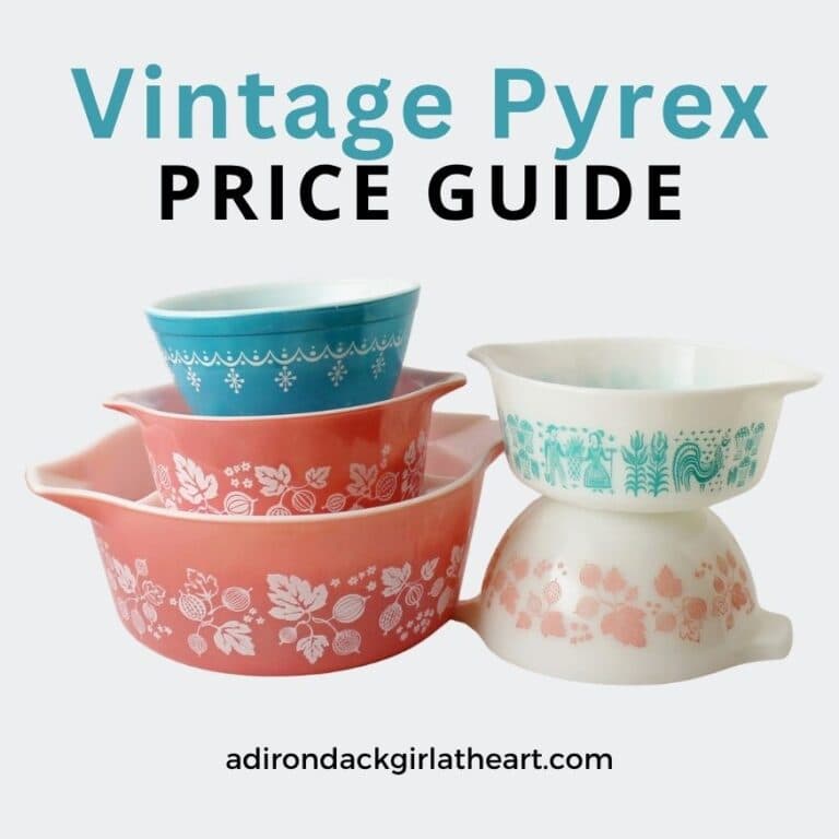 Stacks fo pink, white and blue Pyrex