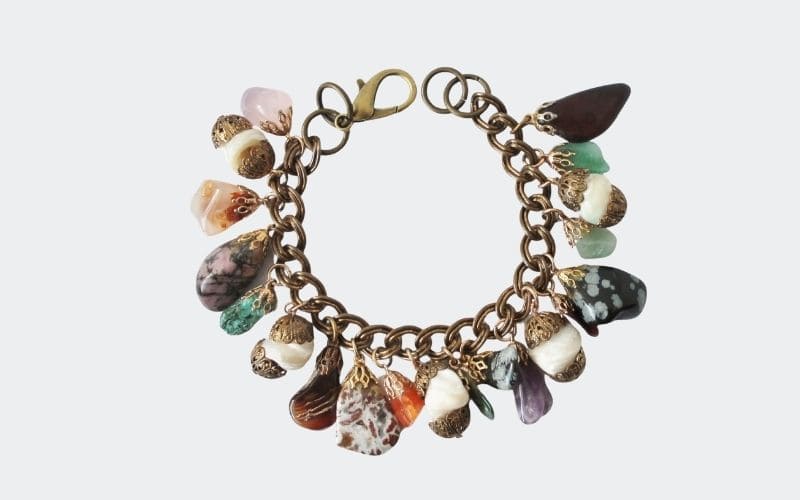 tumbled stone charm bracelet