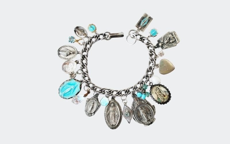 charm bracelet with Mary medallions