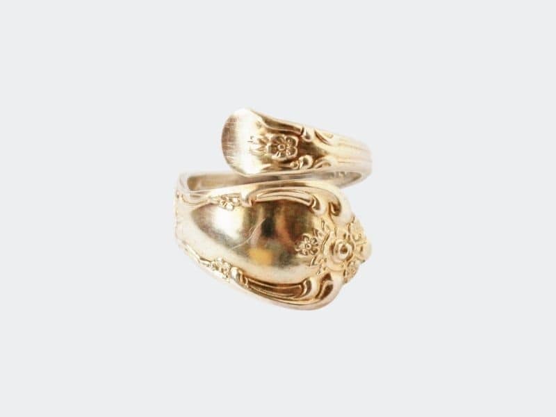 silver ring made out of a silver spoon