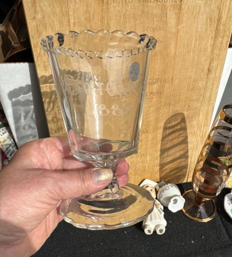 clear glass goblet