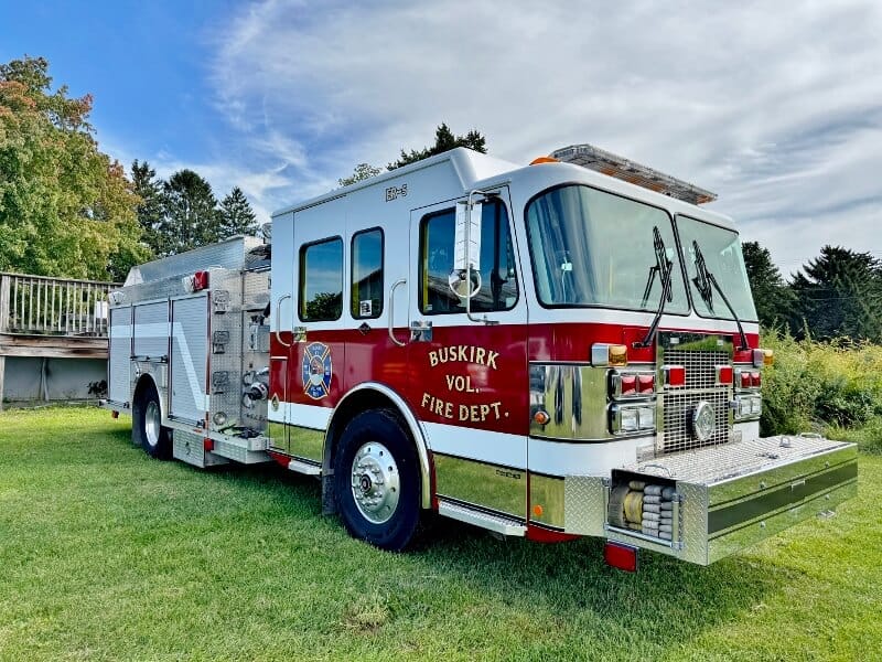 big red fire truck