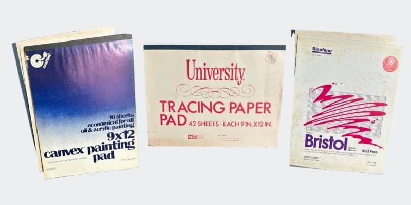various pads of artists paper