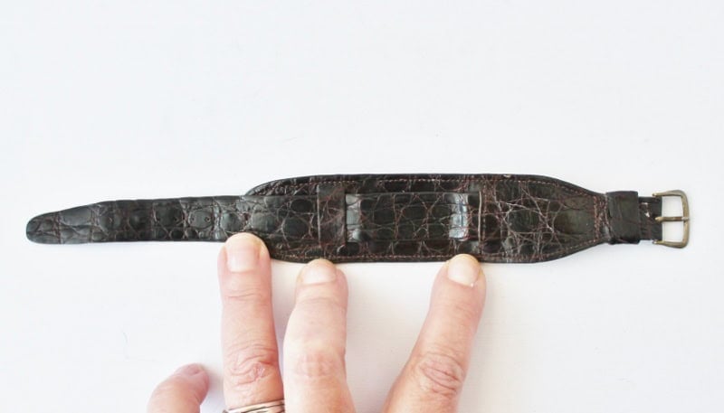 dark leather watch band