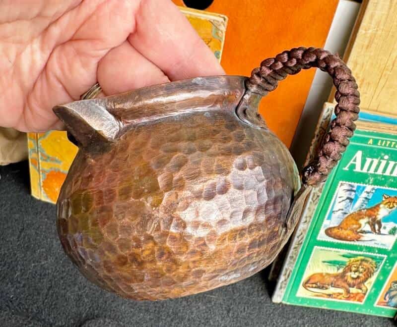 hand hammered copper creamer