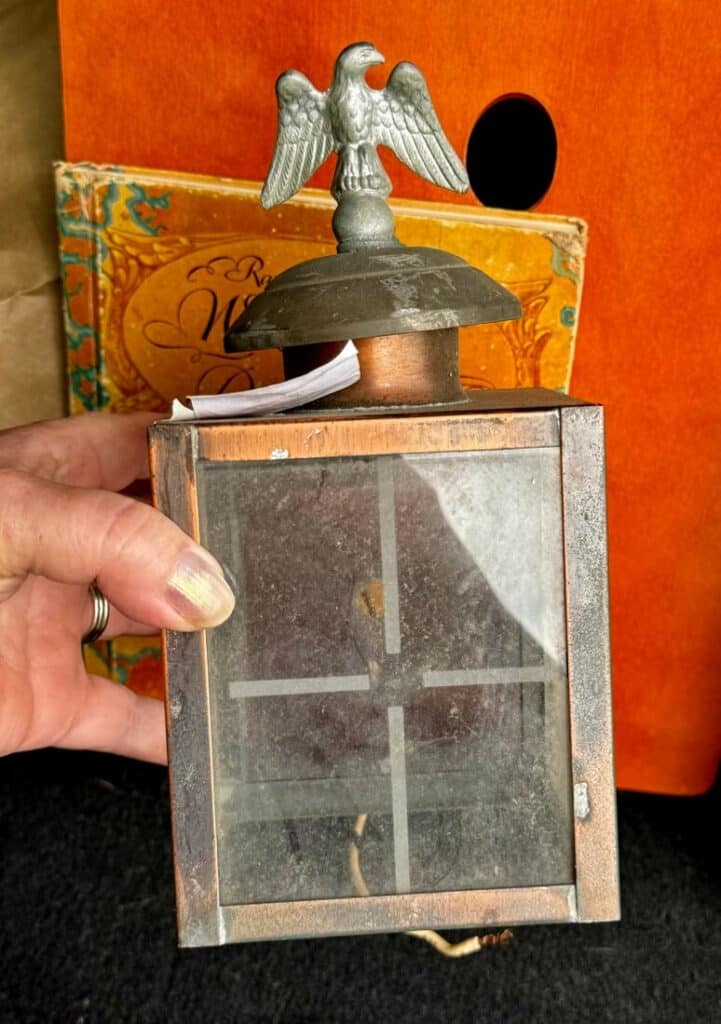 square metal and glass outdoor light fixture