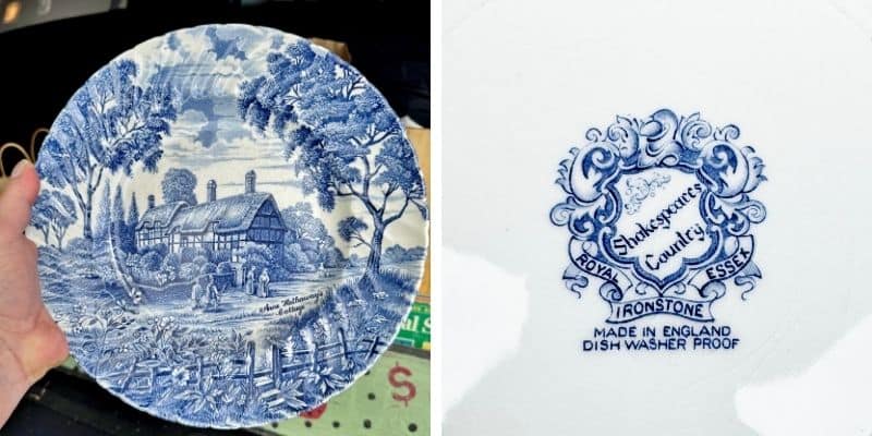 Blue & White transferware dinner plate