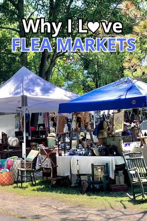 white and blue flea market tents: why I love flea markets