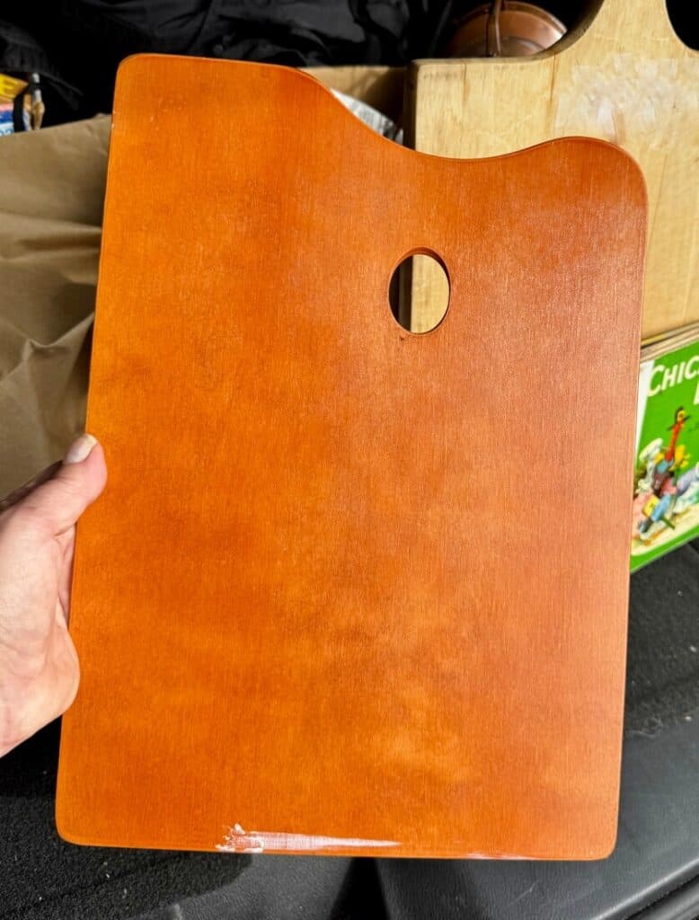 vintage wooden paint palette